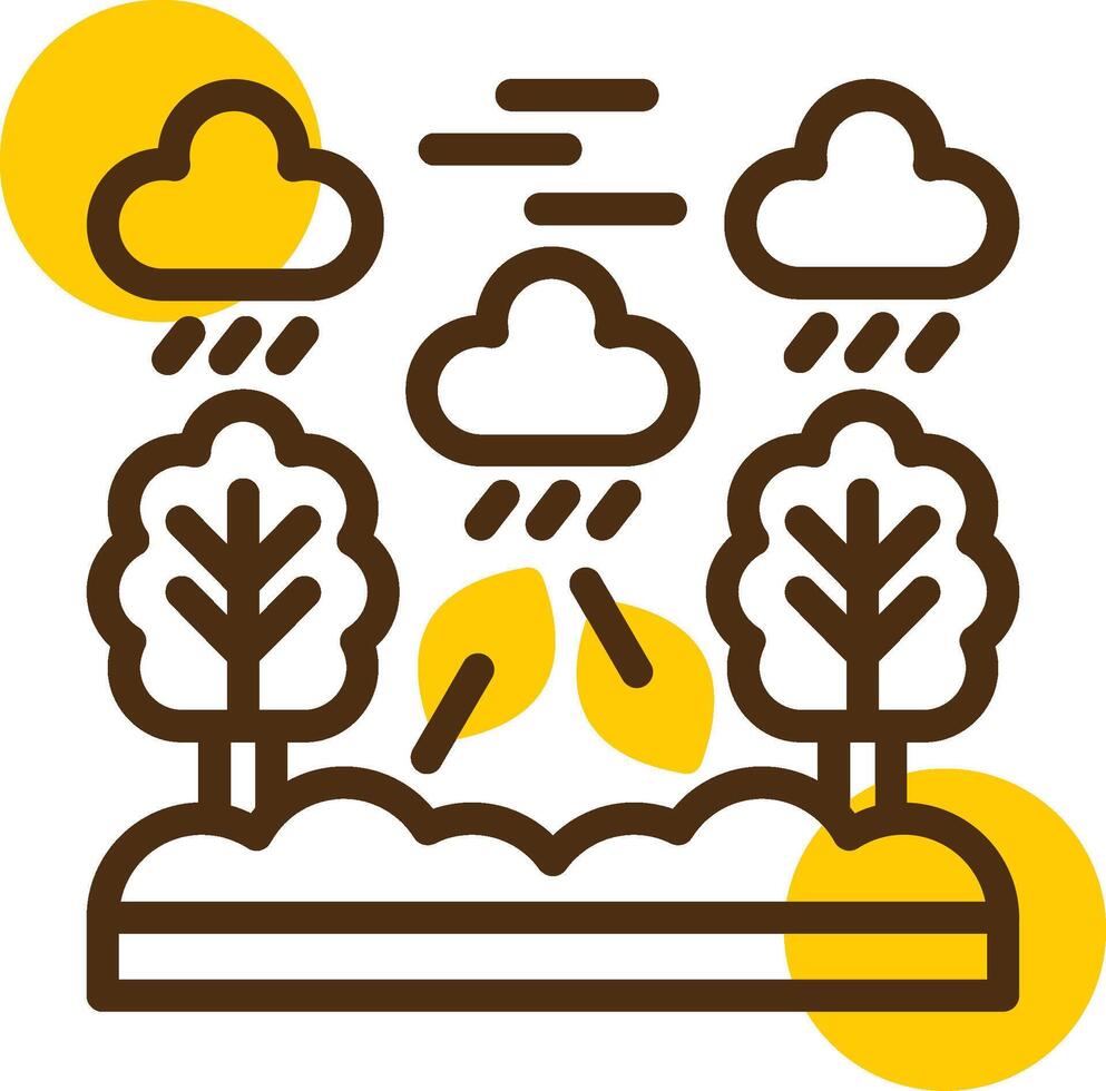 Rainforest Yellow Lieanr Circle Icon vector