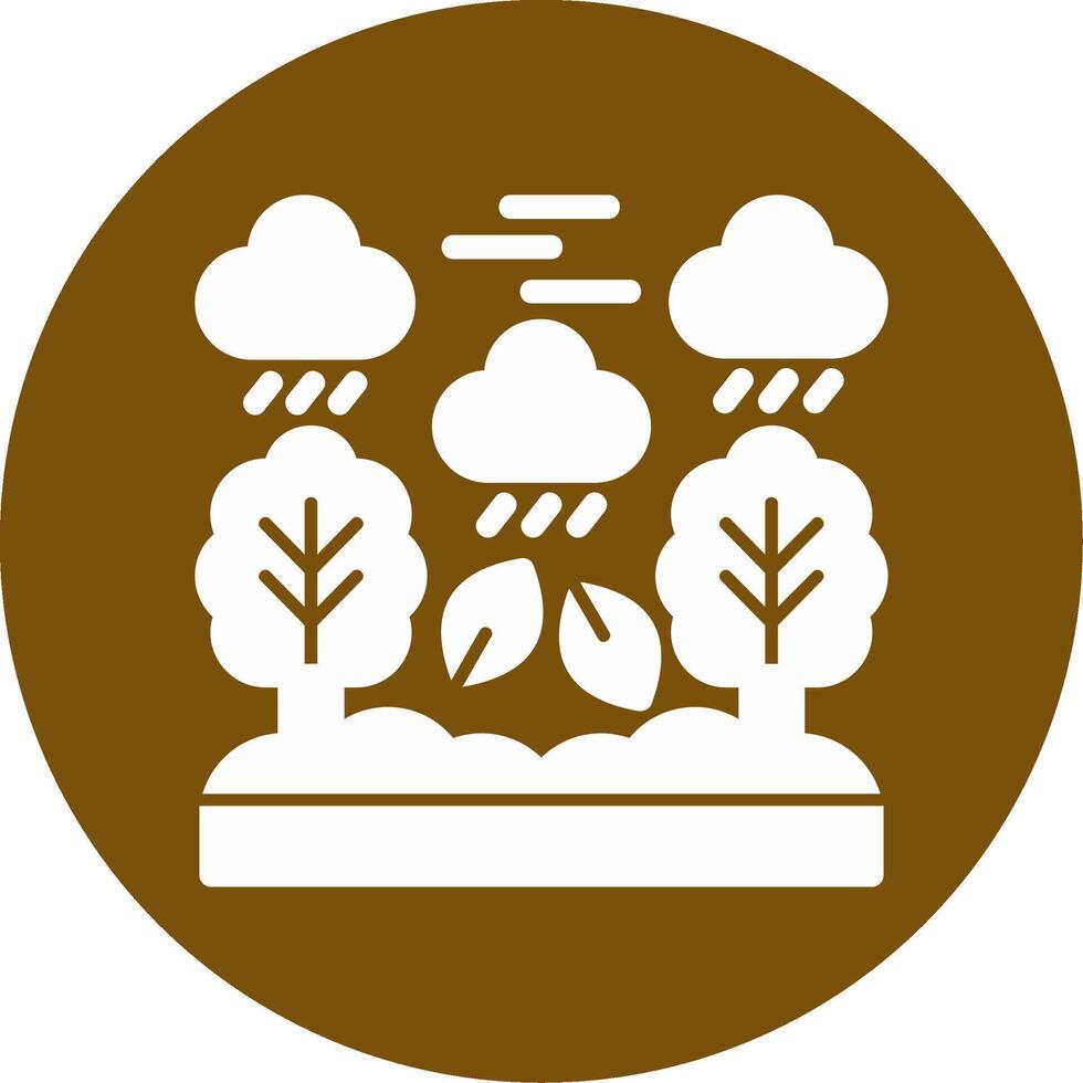 Rainforest Glyph Circle Icon vector