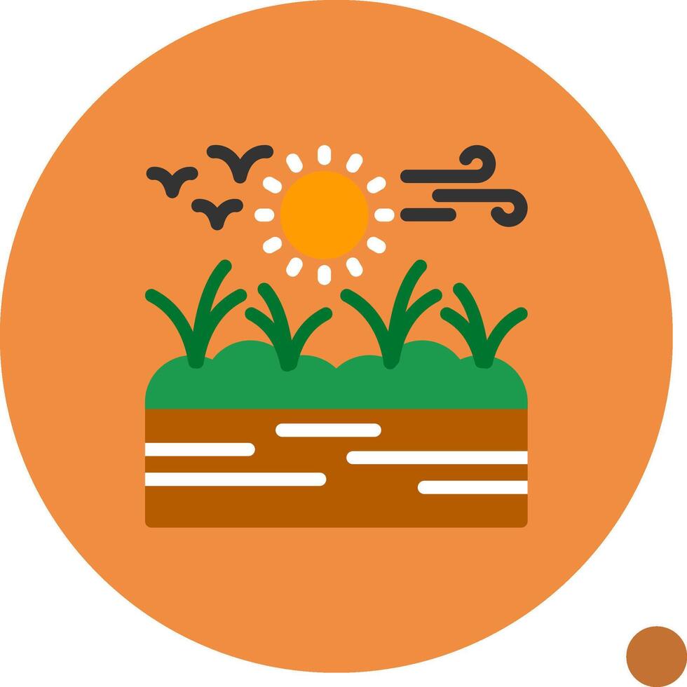 Wetland Flat Shadow Icon vector