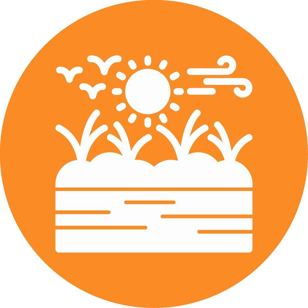 Wetland Glyph Circle Icon vector