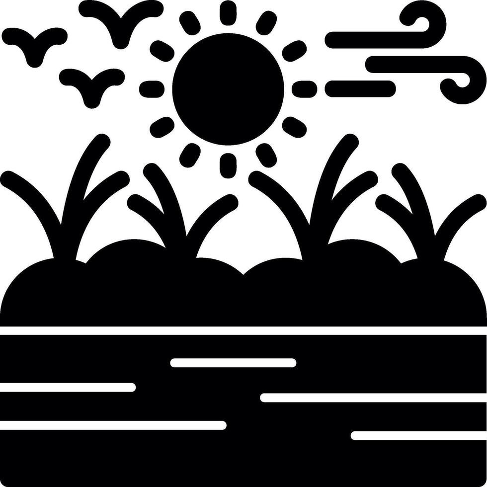 Wetland Glyph Icon vector