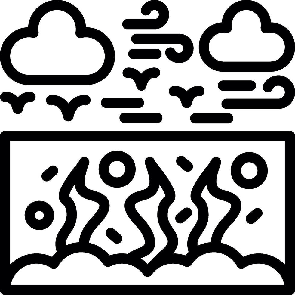 Coral reef Line Icon vector