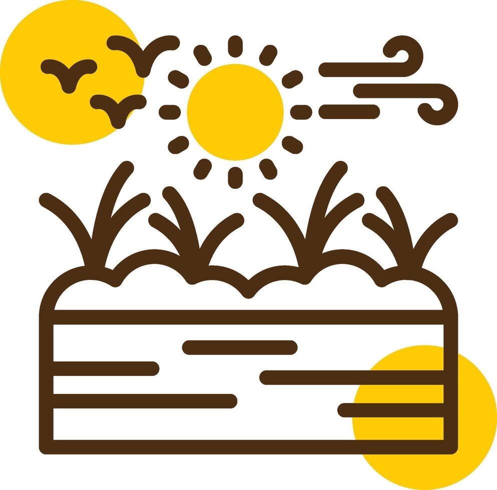 Wetland Yellow Lieanr Circle Icon vector