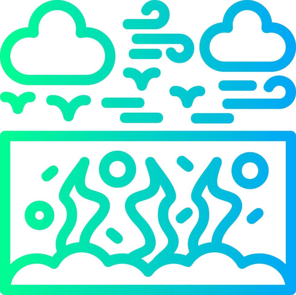 Coral reef Linear Gradient Icon vector