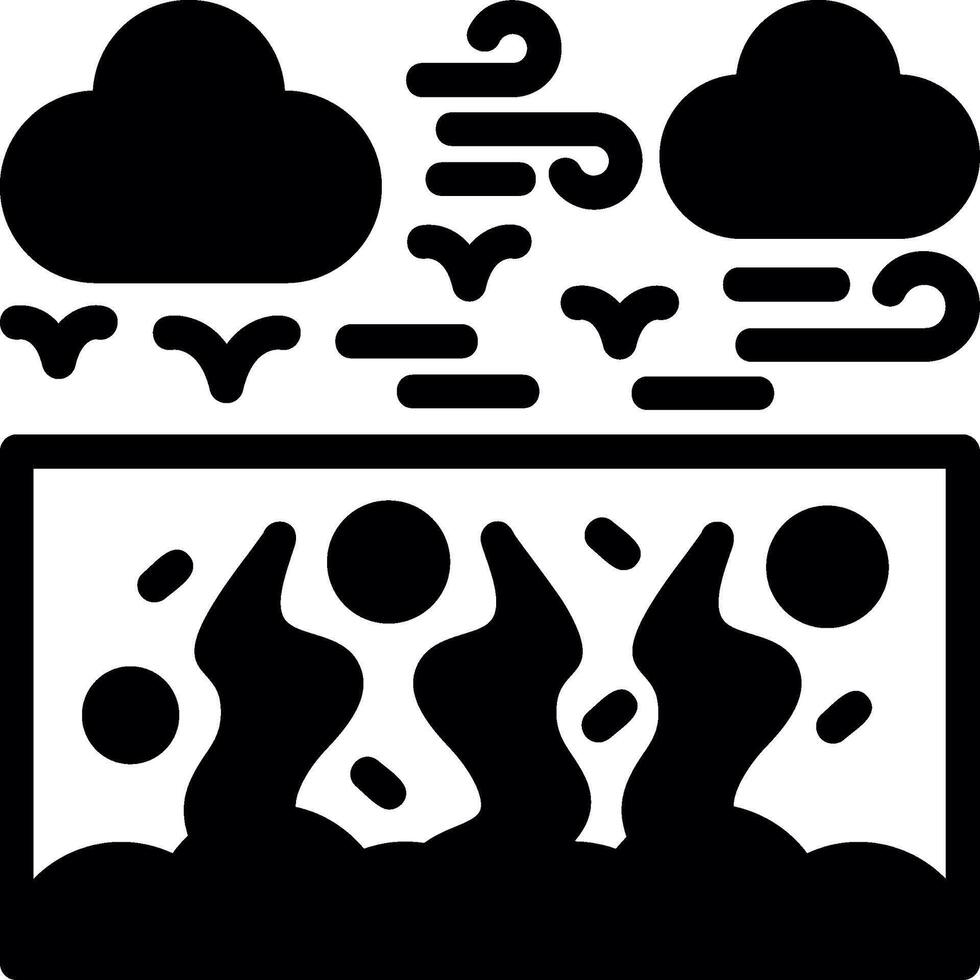 Coral reef Glyph Icon vector