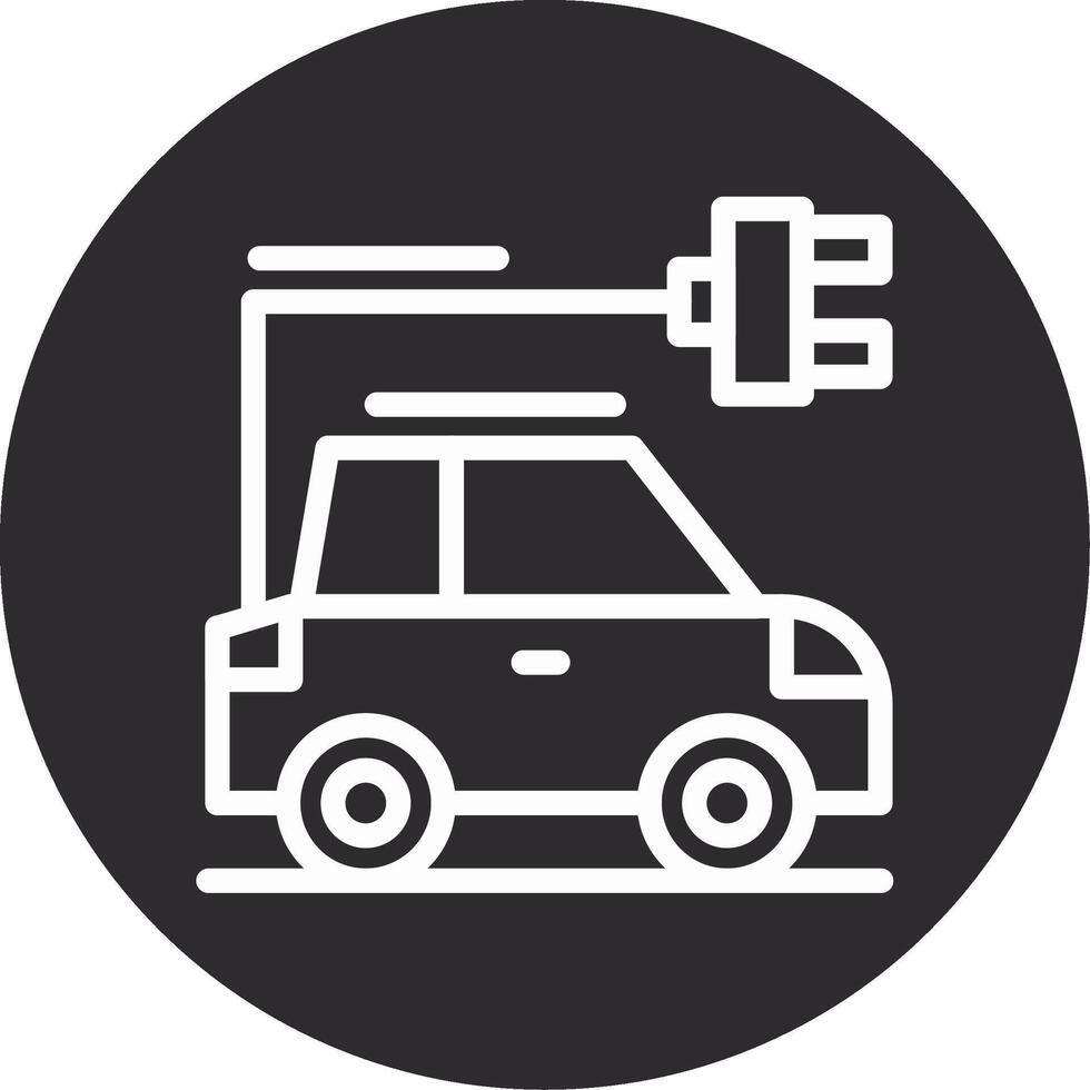 Car with charging symbol Inverted Icon vector