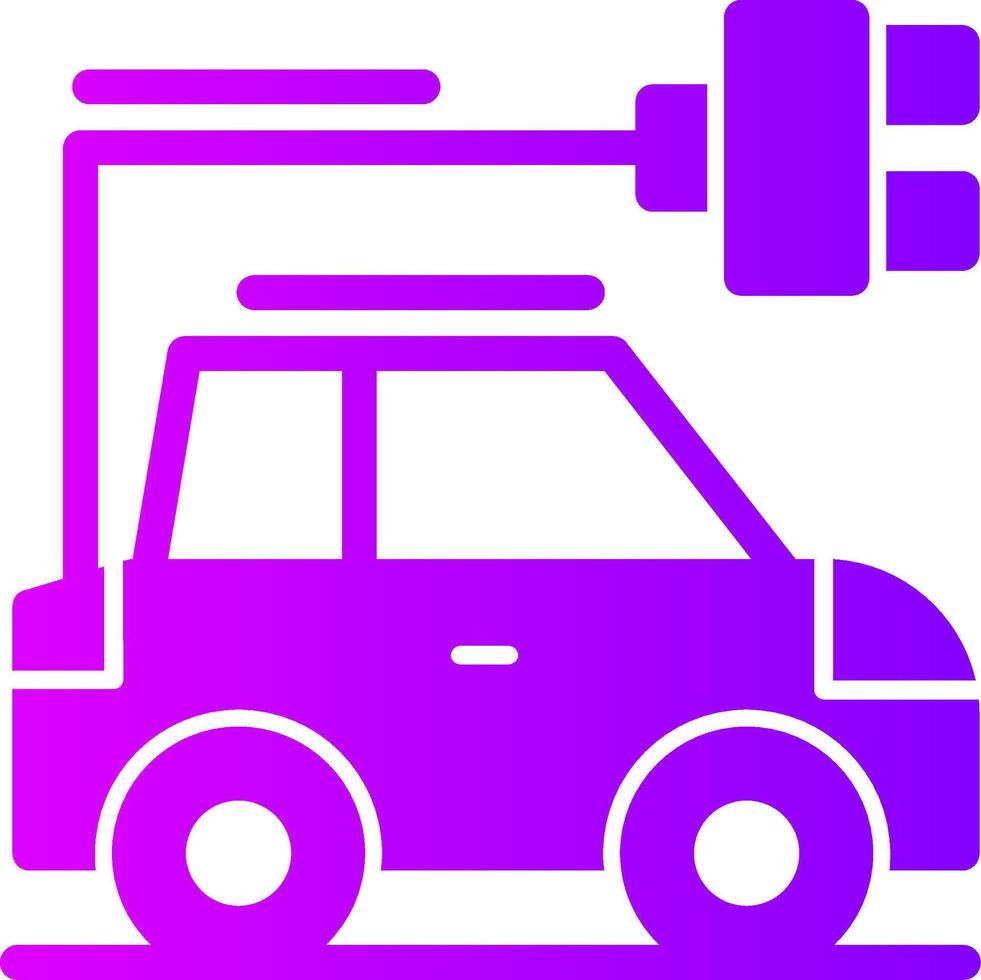 Car with charging symbol Solid Multi Gradient Icon vector