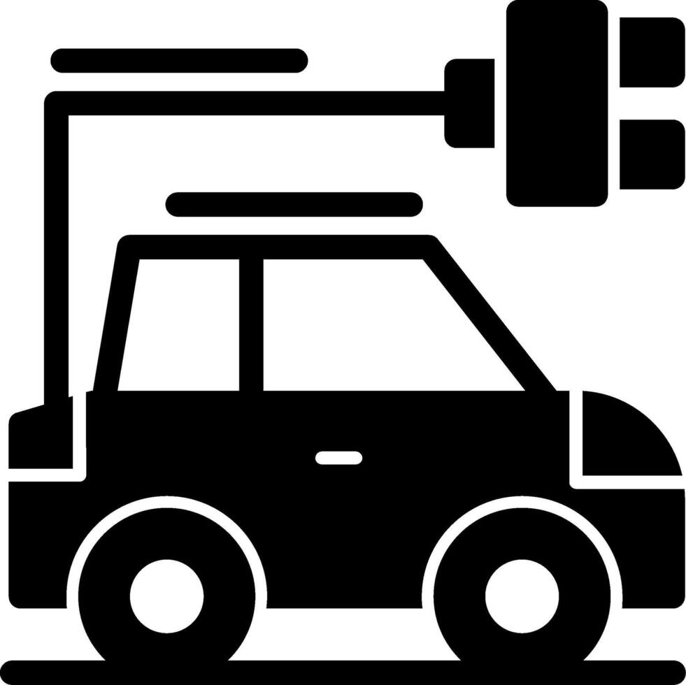 coche con cargando símbolo glifo icono vector