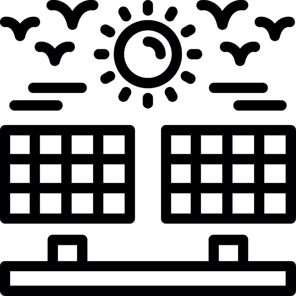 Solar farm Line Icon vector