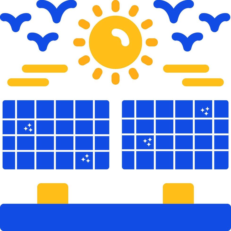 Solar farm Flat Two Color Icon vector