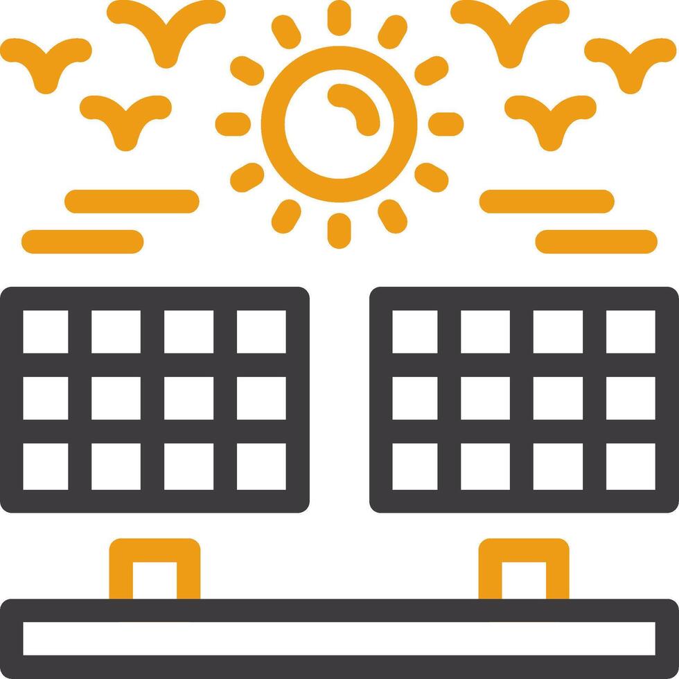 Solar farm Line Two Color Icon vector