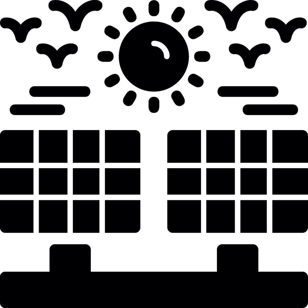 Solar farm Glyph Icon vector