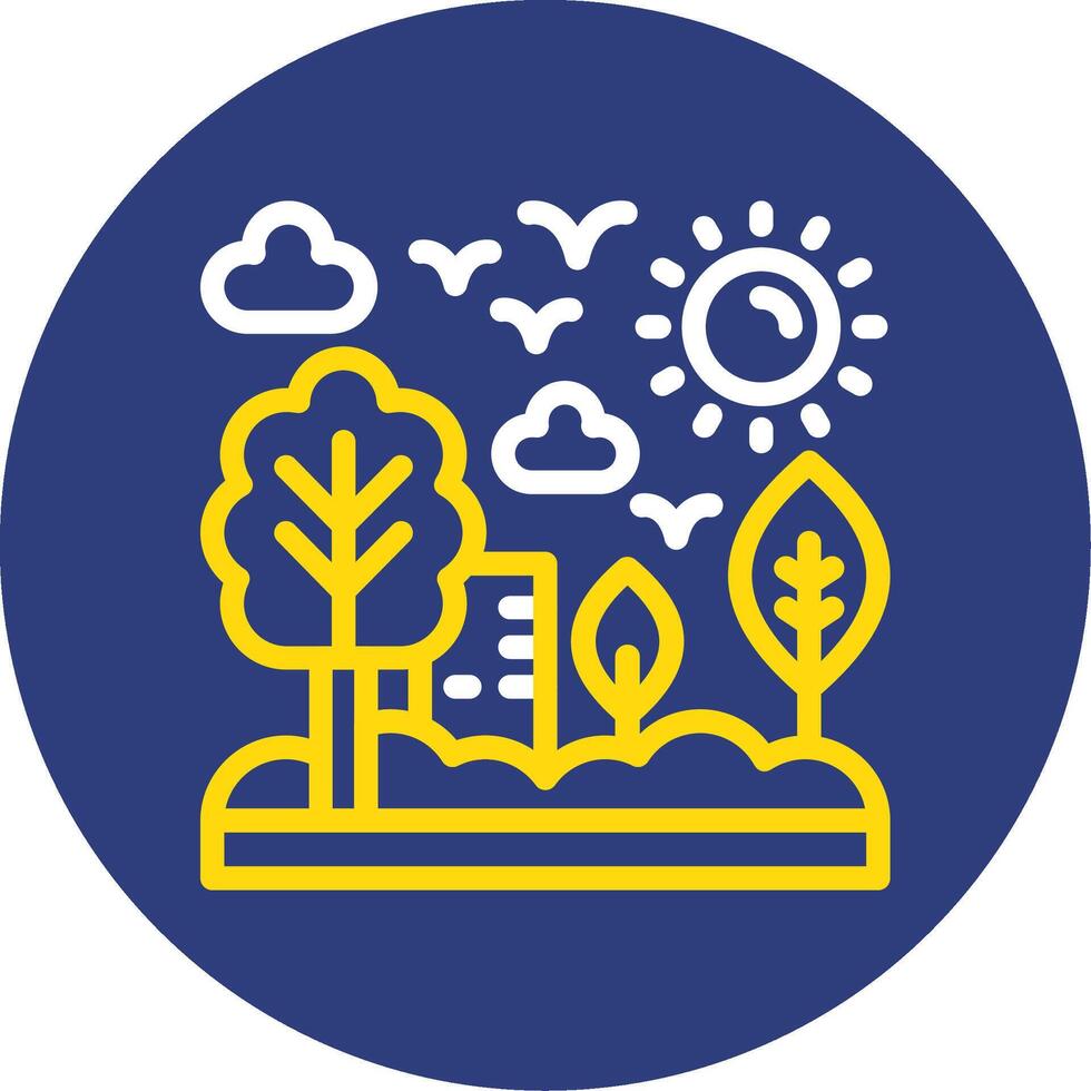 Green infrastructure planning Dual Line Circle Icon vector