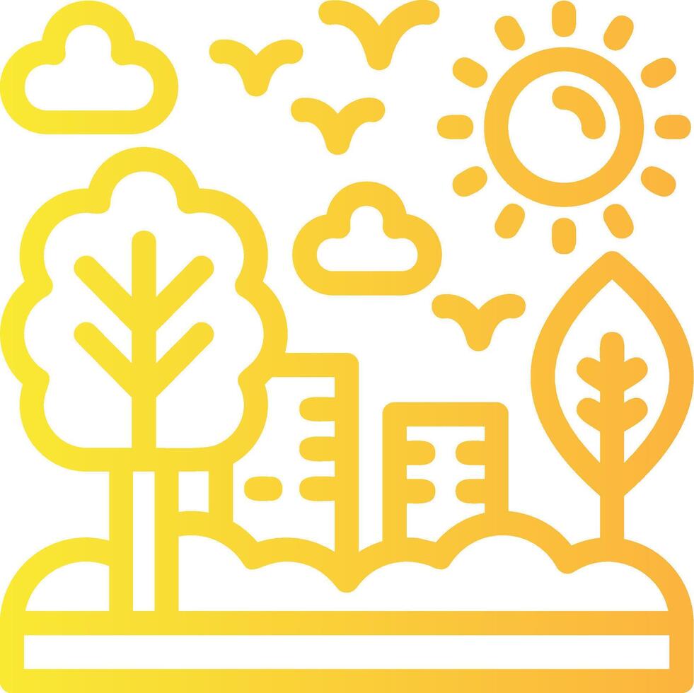 Green infrastructure planning Linear Gradient Icon vector
