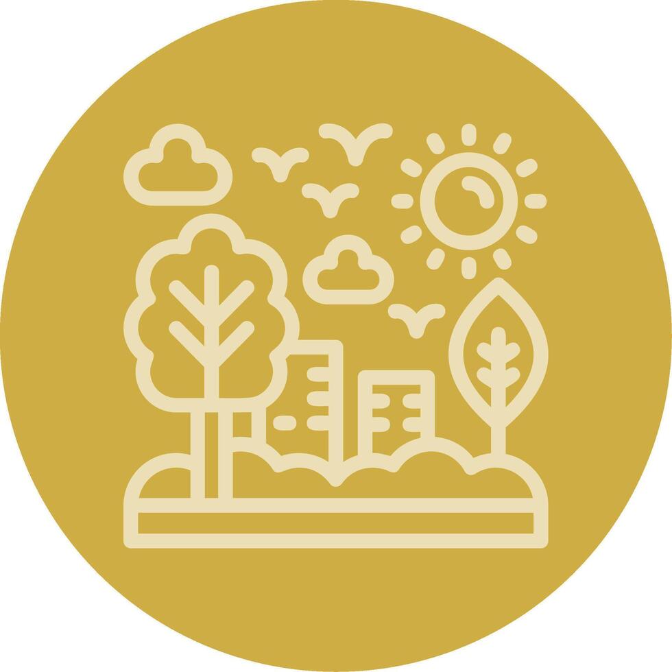 Green infrastructure planning Line Multi color Icon vector