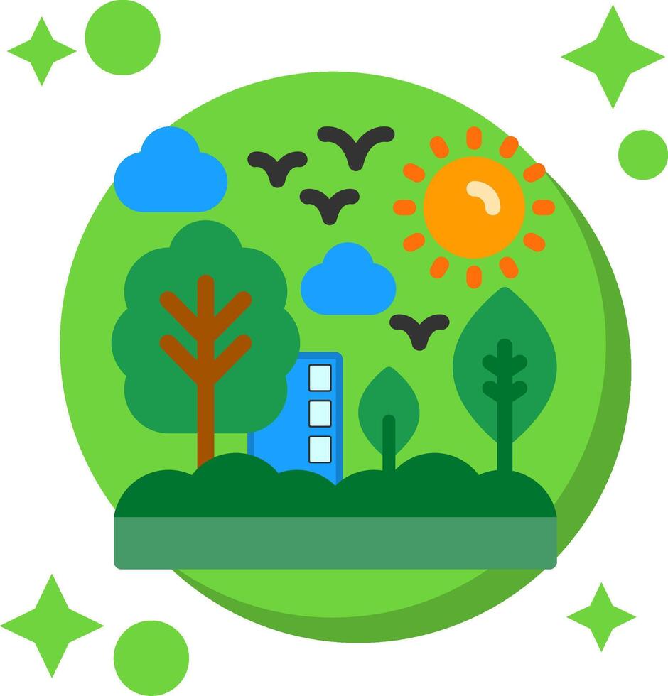 Green infrastructure planning Tailed Color Icon vector