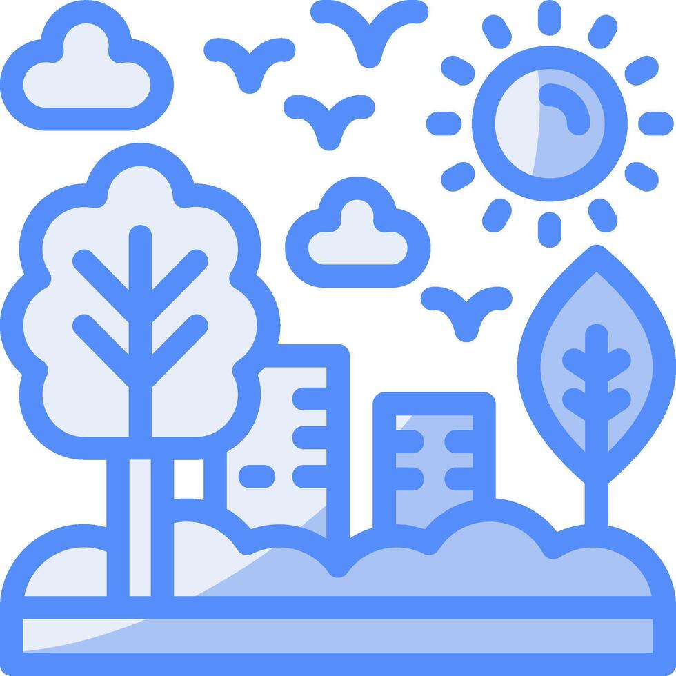 Green infrastructure planning Line Filled Blue Icon vector