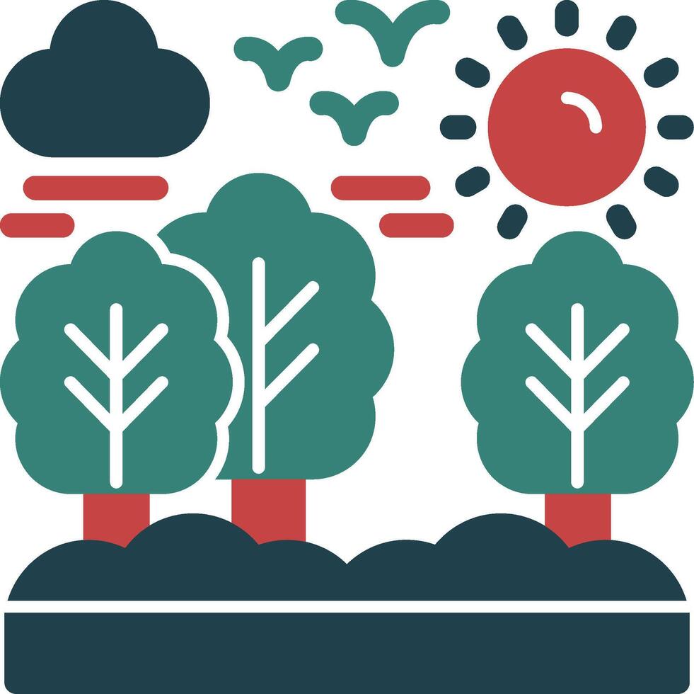 Forest preservation Glyph Two Color Icon vector