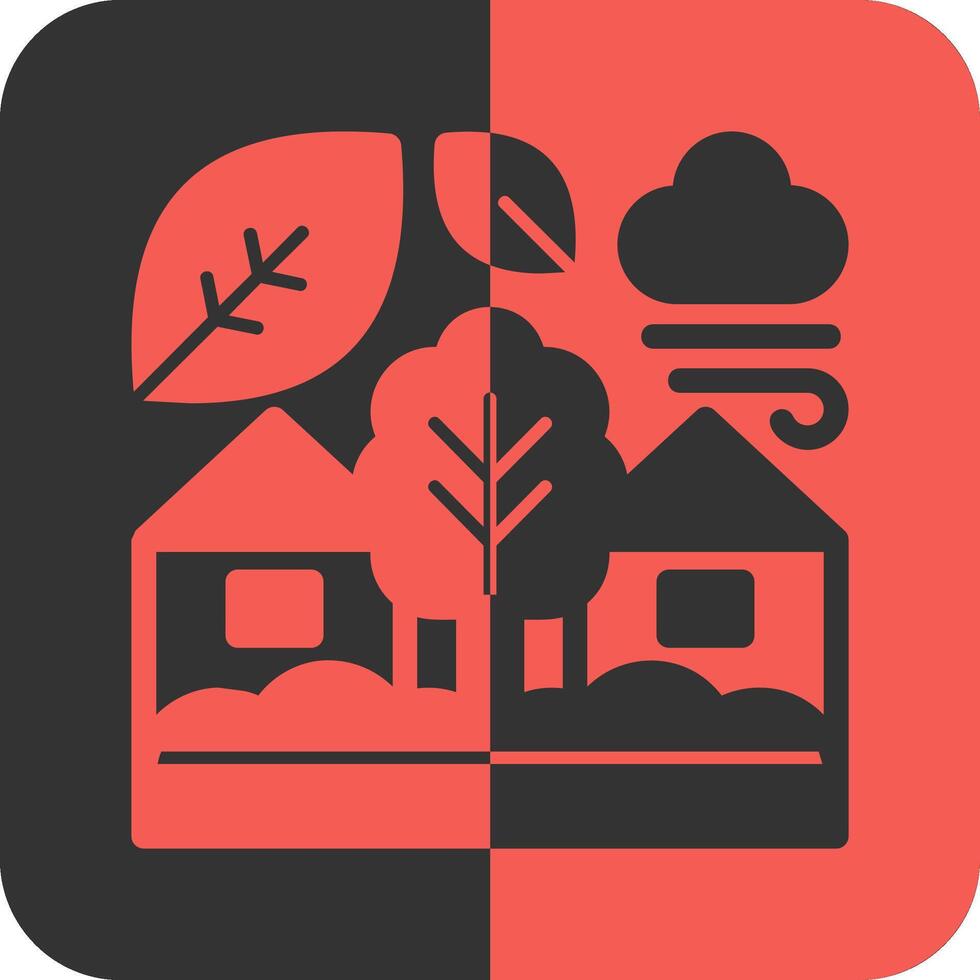 Eco-village Red Inverse Icon vector