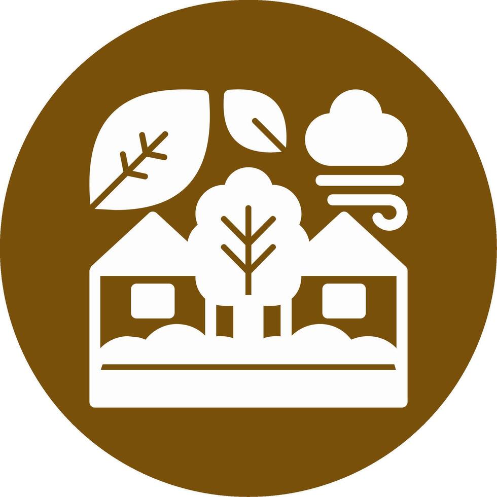 Eco-village Glyph Circle Icon vector