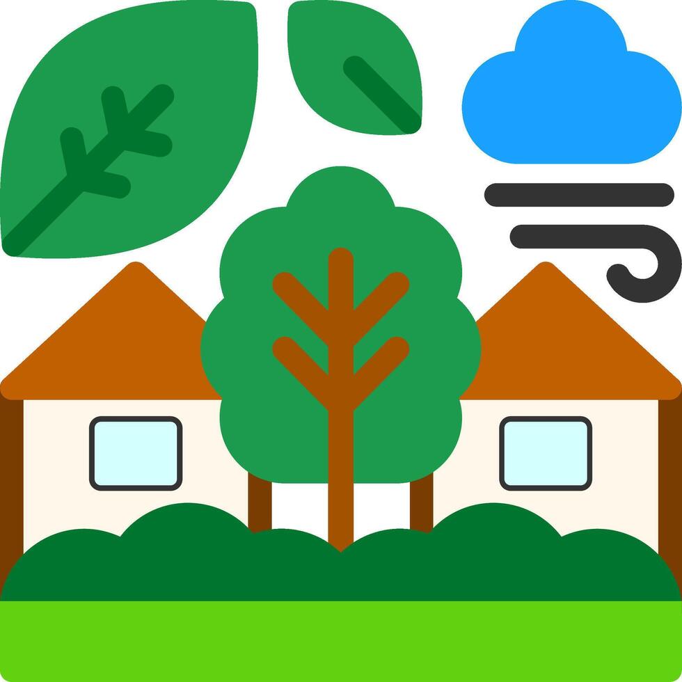 Eco-village Flat Icon vector