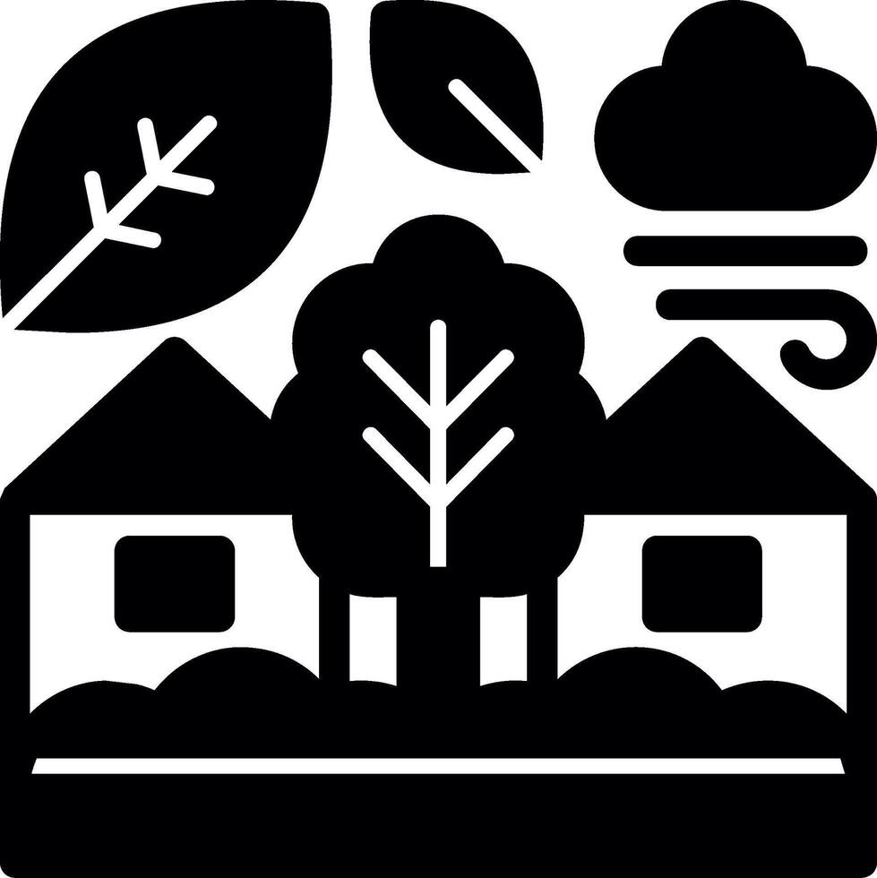 Eco-village Glyph Icon vector