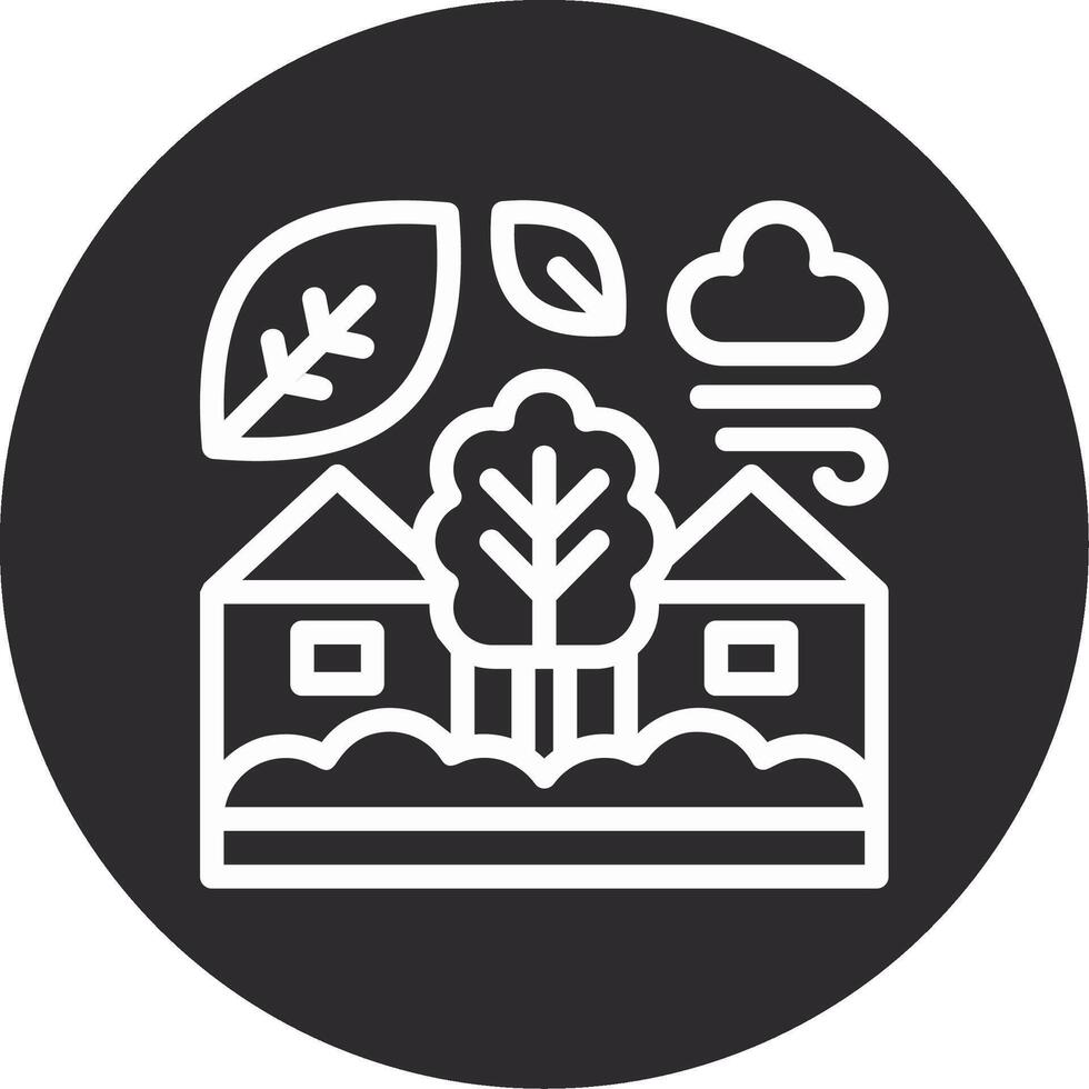 Eco-village Inverted Icon vector