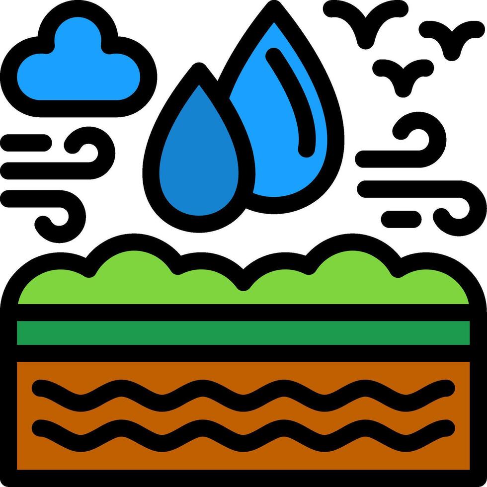 agua purificación línea lleno icono vector