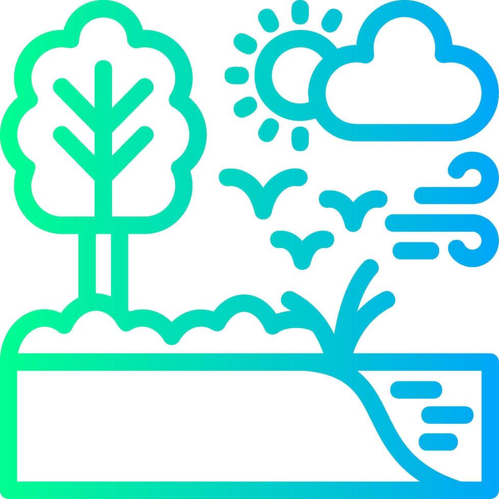 Soil erosion control Linear Gradient Icon vector
