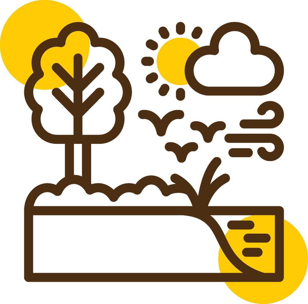 Soil erosion control Yellow Lieanr Circle Icon vector