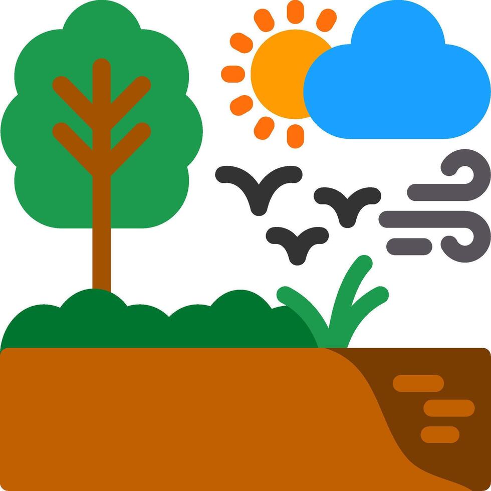 Soil erosion control Flat Icon vector