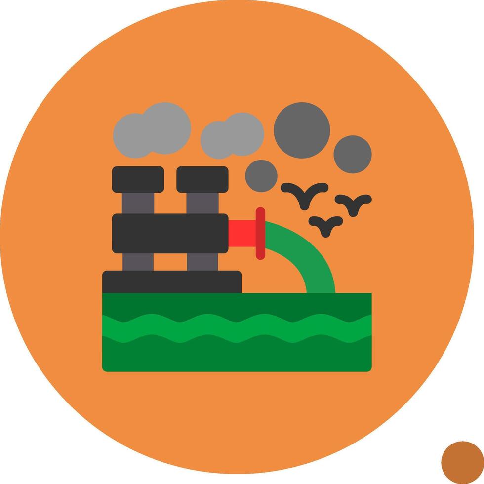 Water pollution Flat Shadow Icon vector