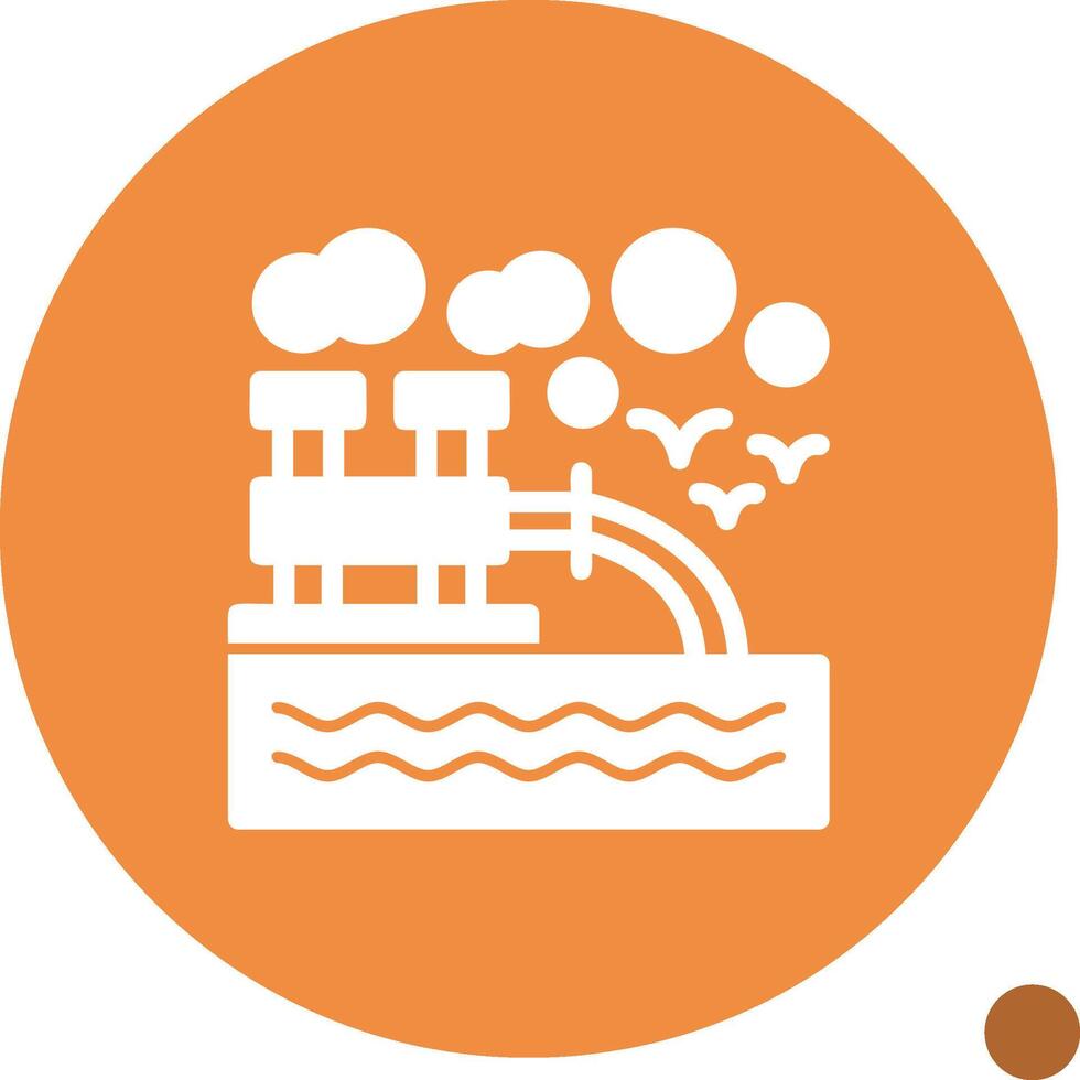 Water pollution Glyph Shadow Icon vector