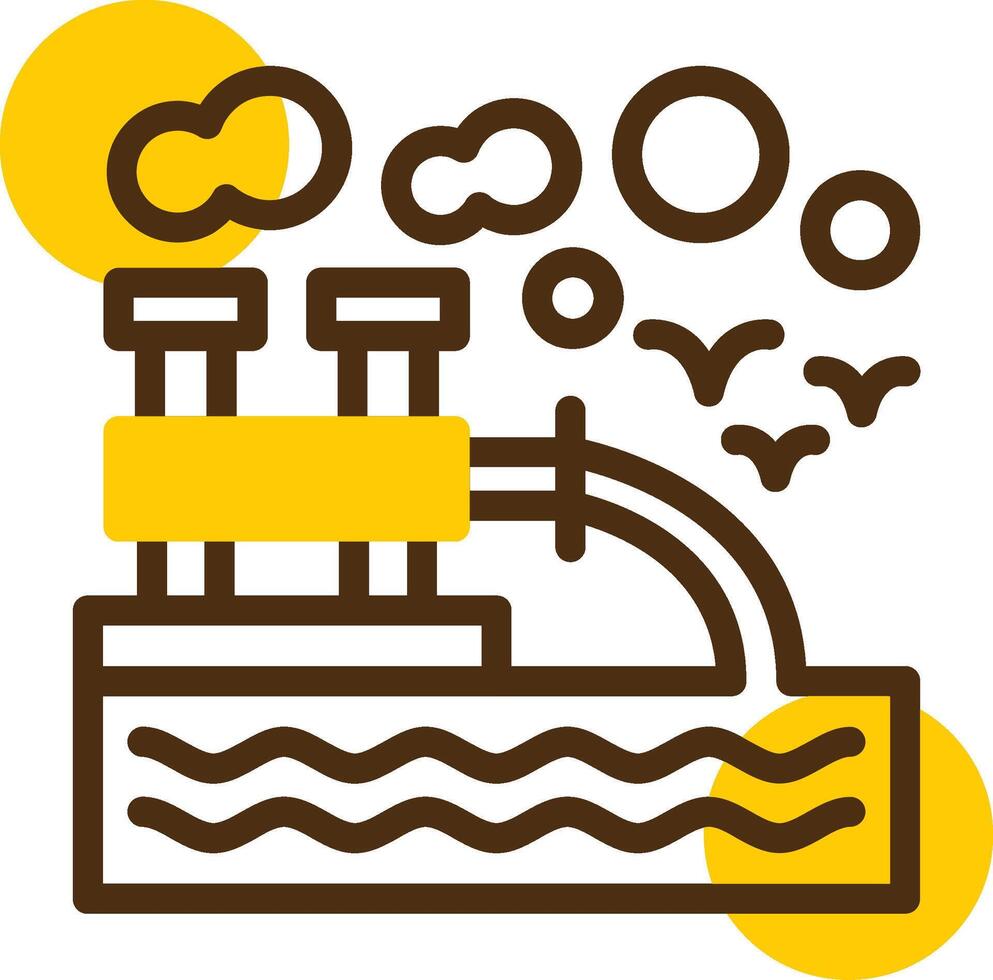 Water pollution Yellow Lieanr Circle Icon vector