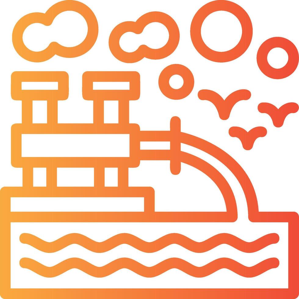 Water pollution Linear Gradient Icon vector