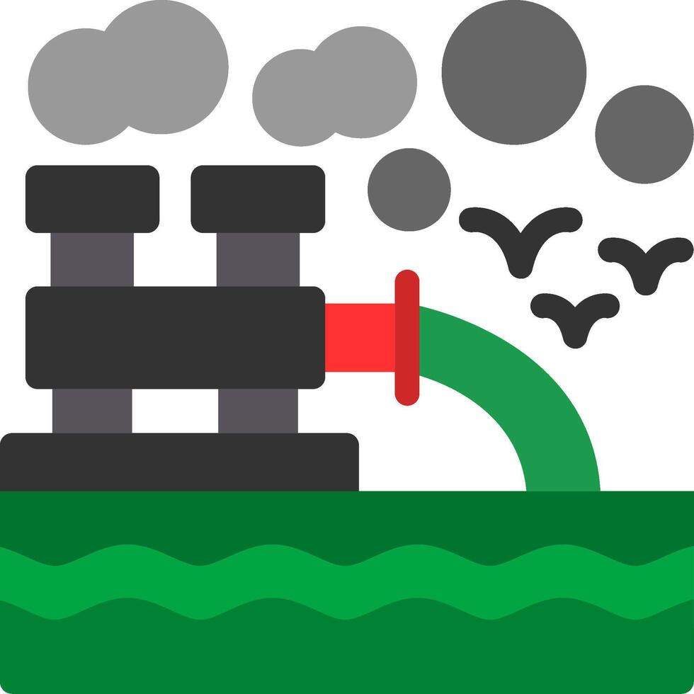 Water pollution Flat Icon vector