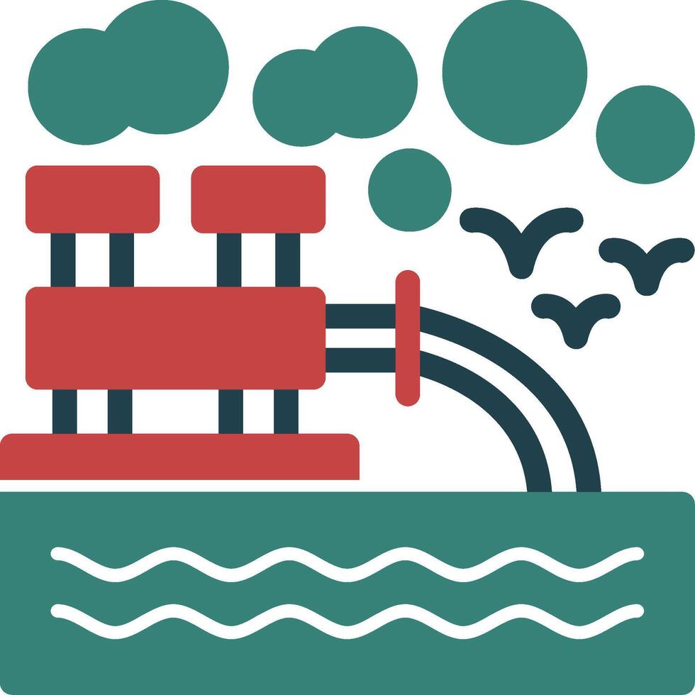 Water pollution Line Two Color Icon vector