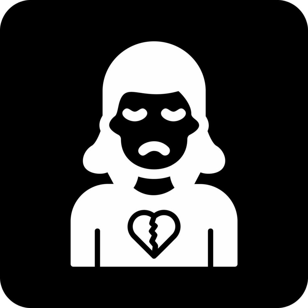 icono de vector de corazón roto