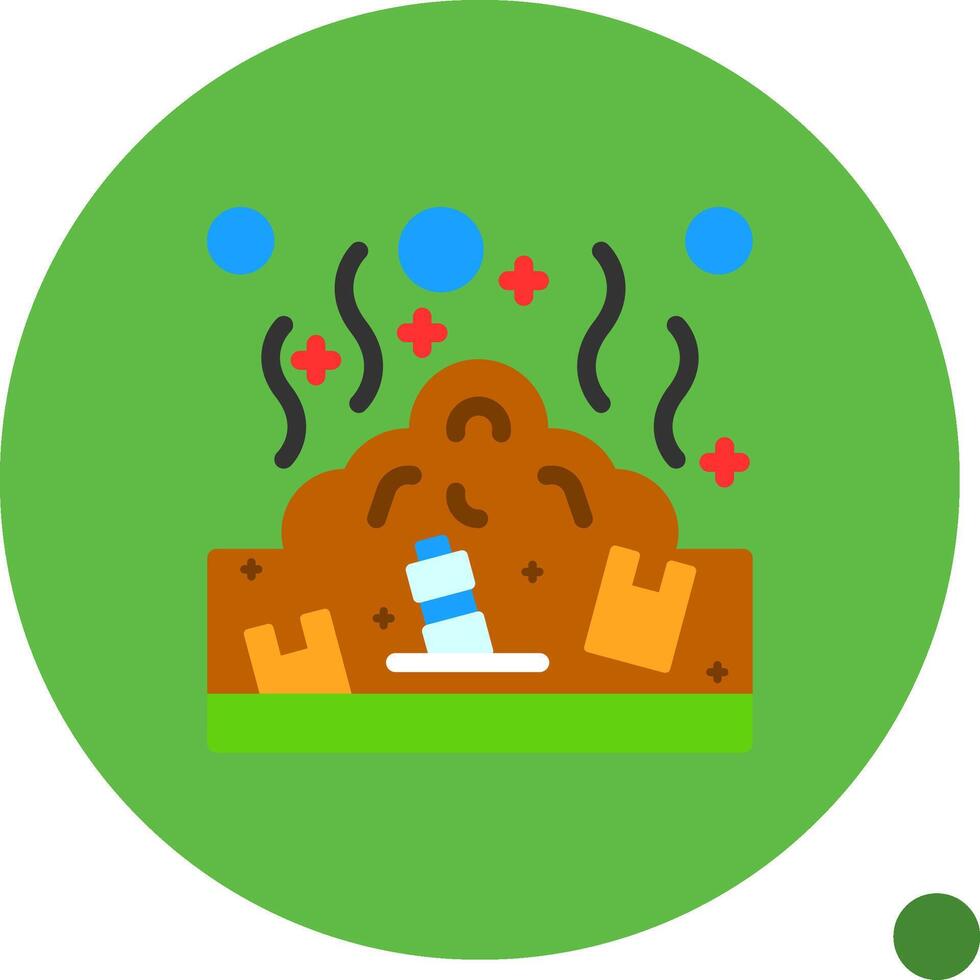 Land pollution Flat Shadow Icon vector