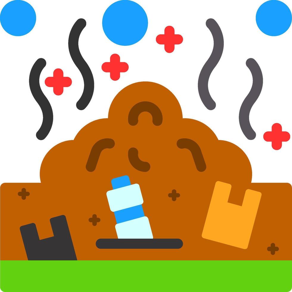 Land pollution Flat Icon vector