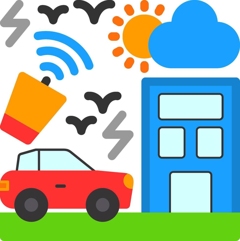 Noise pollution Flat Icon vector