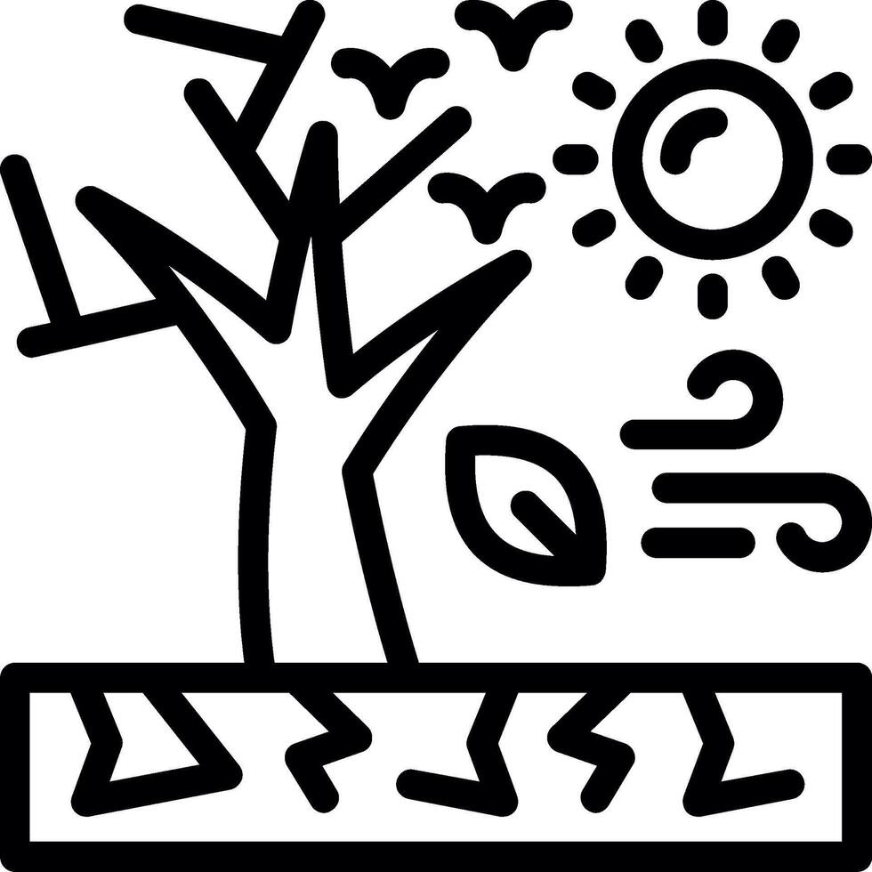 Desertification Line Icon vector
