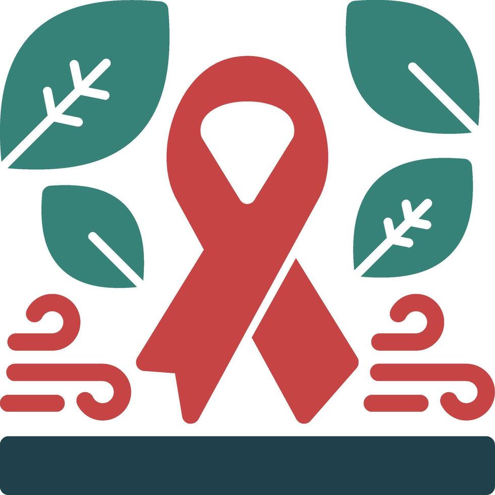 Green awareness ribbon Glyph Two Color Icon vector