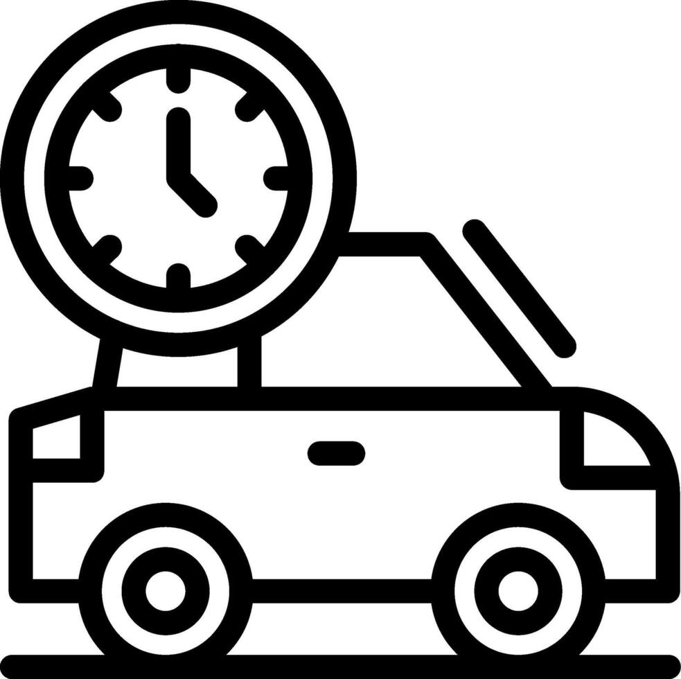 Car with clock Line Icon vector