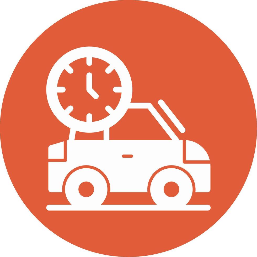 Car with clock Line Two Color Icon vector