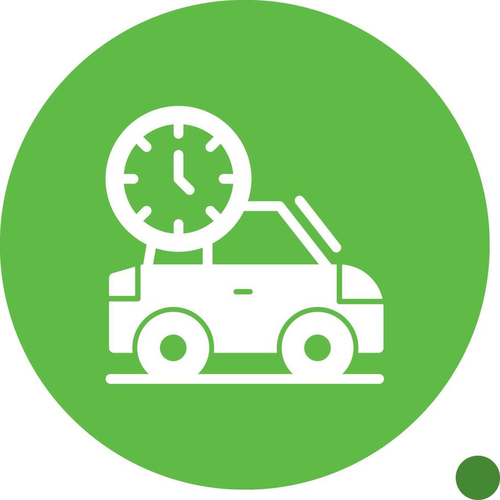 Car with clock Glyph Shadow Icon vector