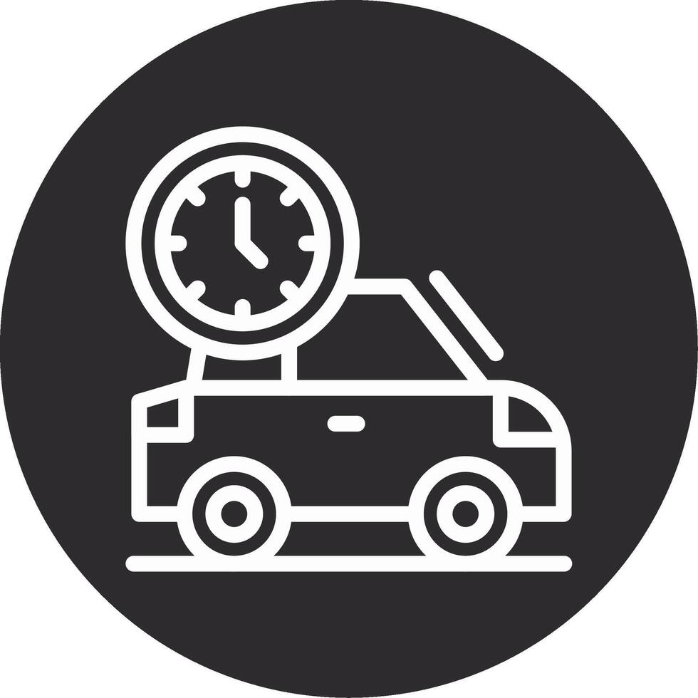 coche con reloj invertido icono vector