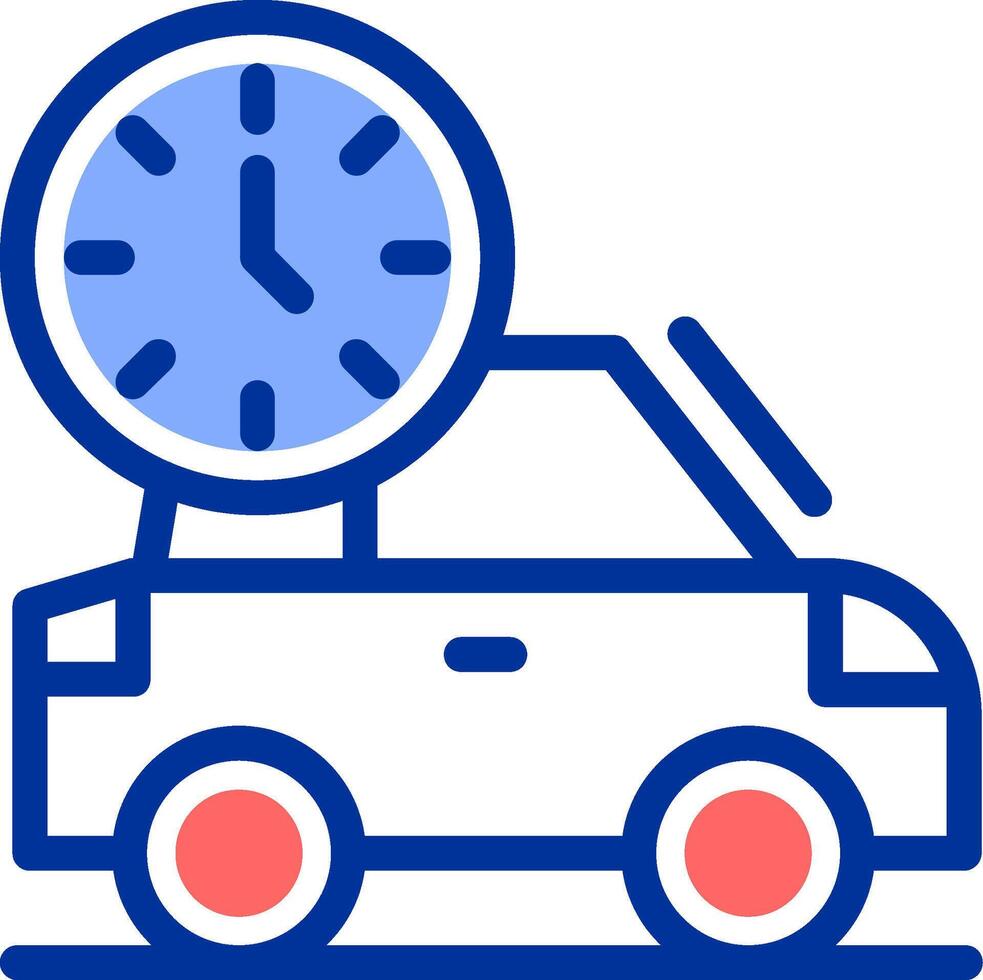 Car with clock Color Filled Icon vector