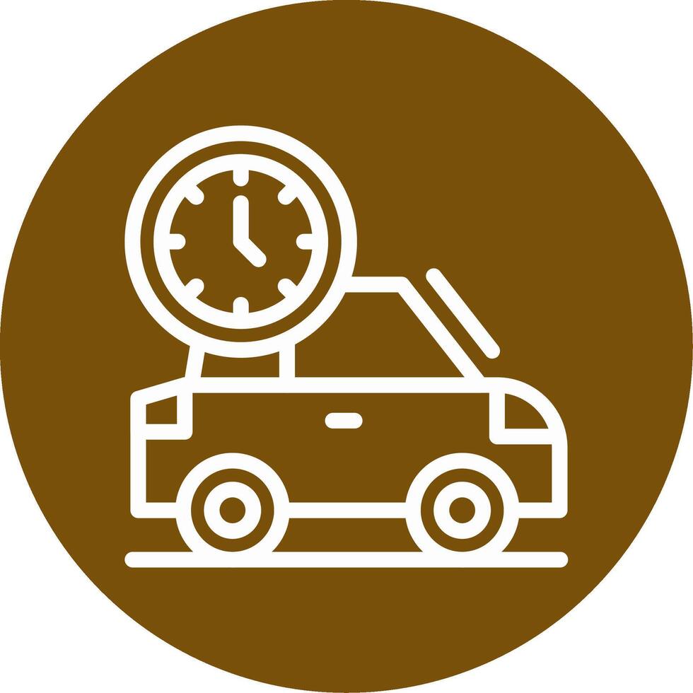 Car with clock Outline Circle Icon vector