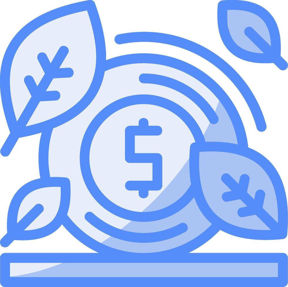 Green fundraising Line Filled Blue Icon vector